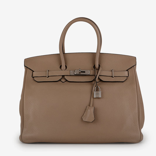 Birkin 35 Gris Tourtelle Clemence PHW
