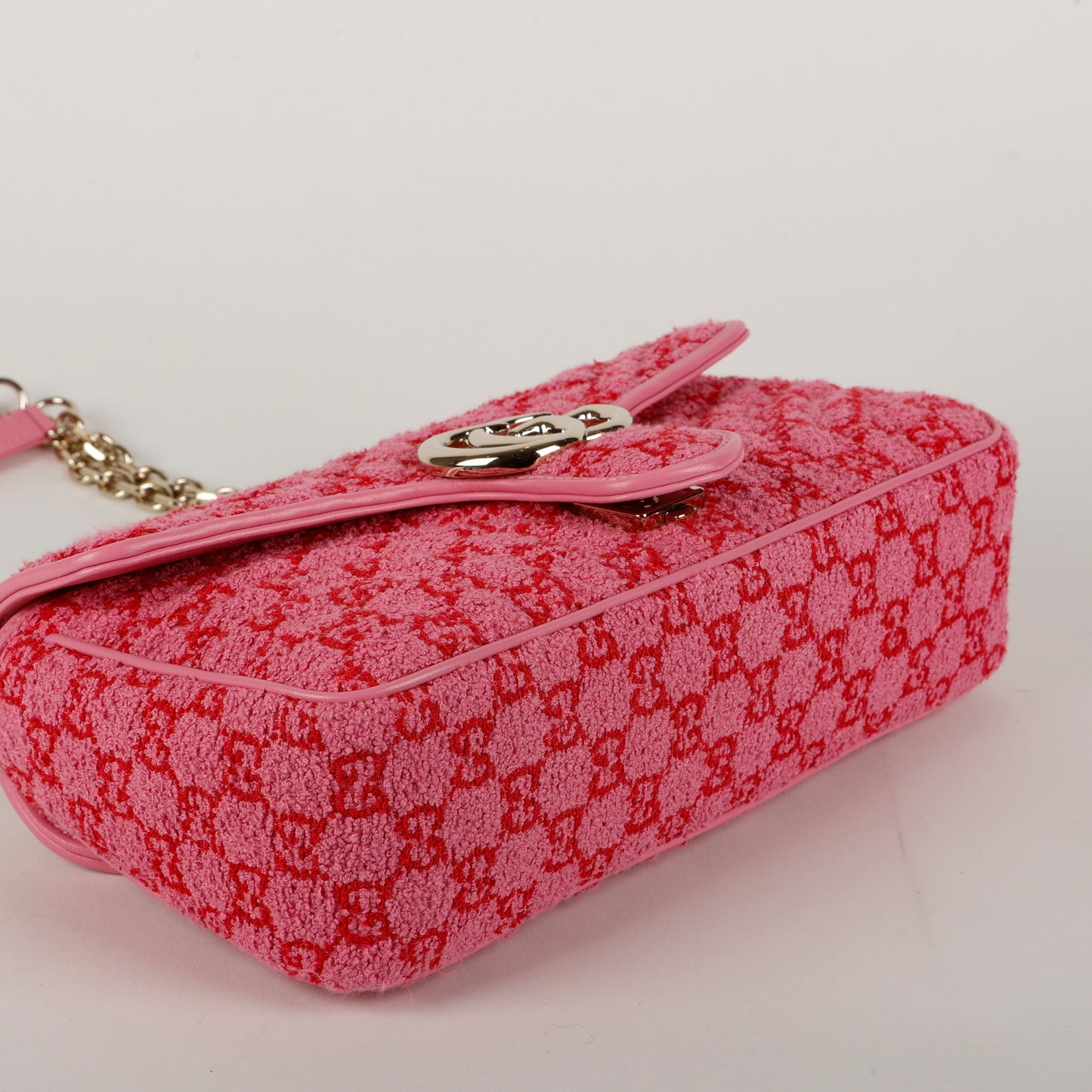 Medium GG Marmont, Pink and Red GG Bouclé