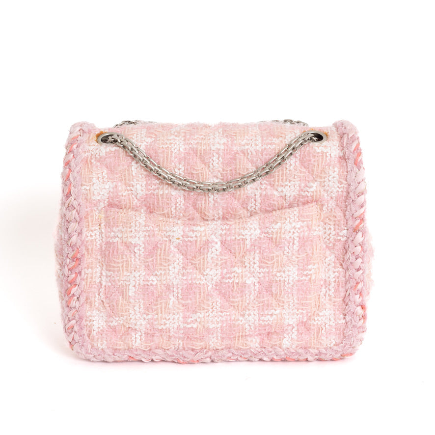 2.55 Light Pink Tweed Flap Bag