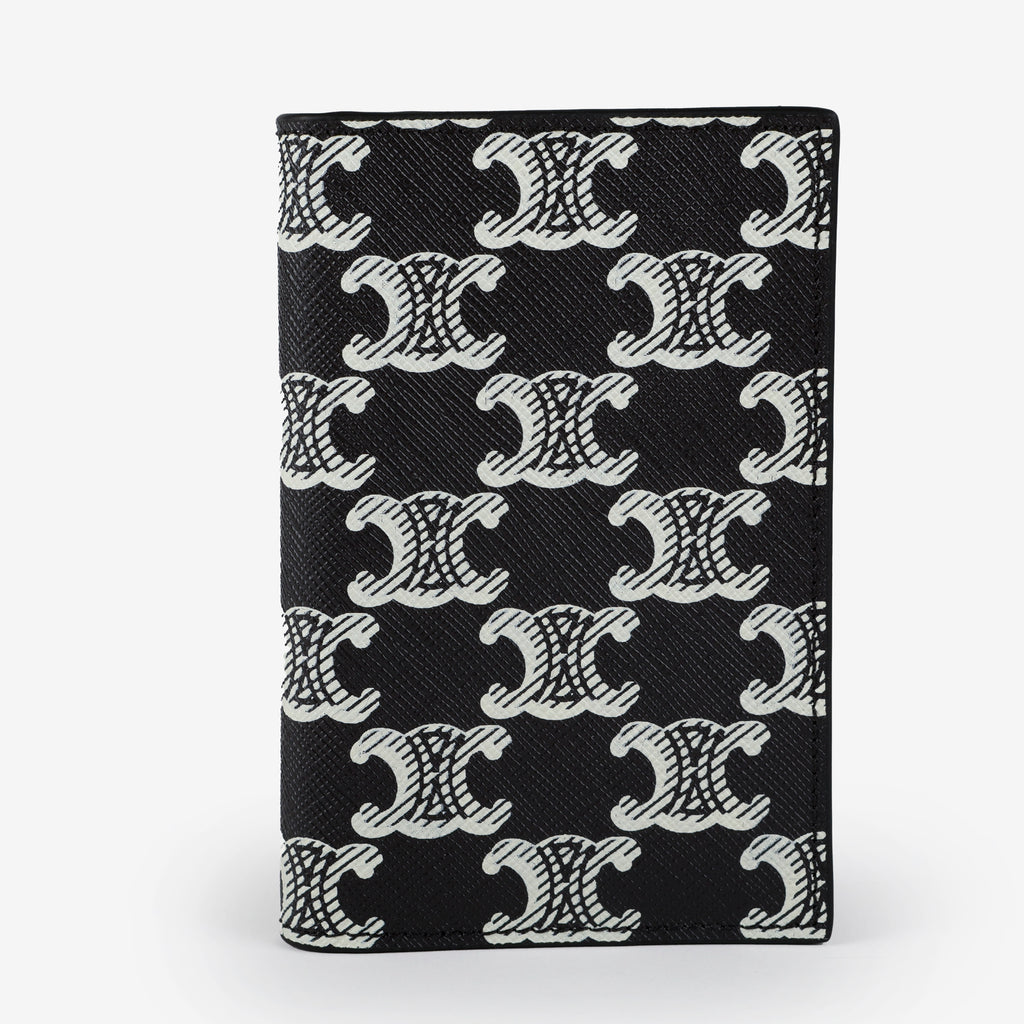 Vertical Card Holder Triomphe Canvas Black/White