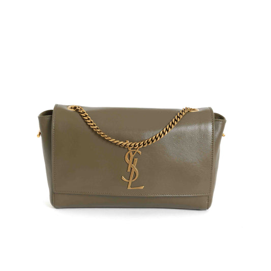 Small Kate Reversible Suede/Leather Crossbody, Olive Green 7166