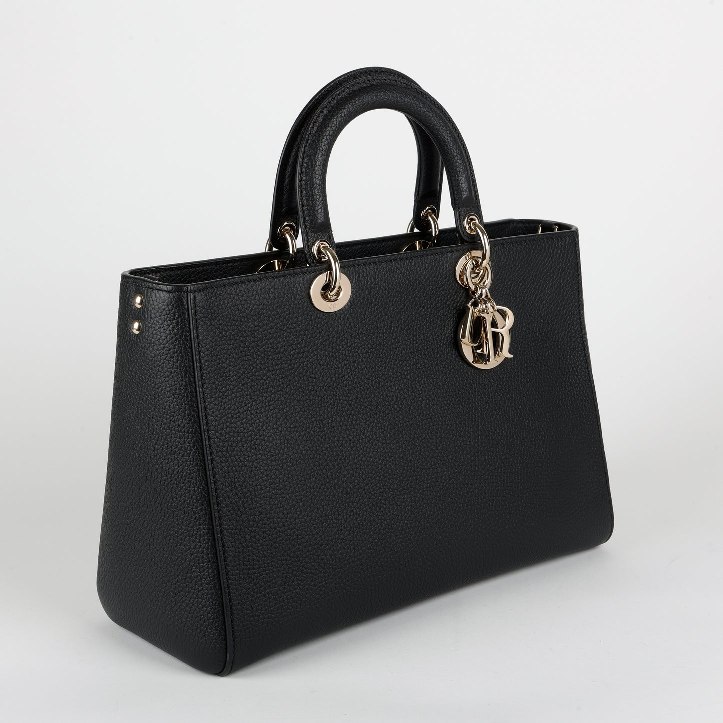 Large D-Sire Black Calfskin