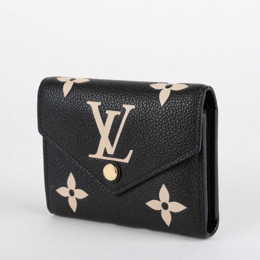 Victorine Wallet, Black Bicolor Empreinte 11930