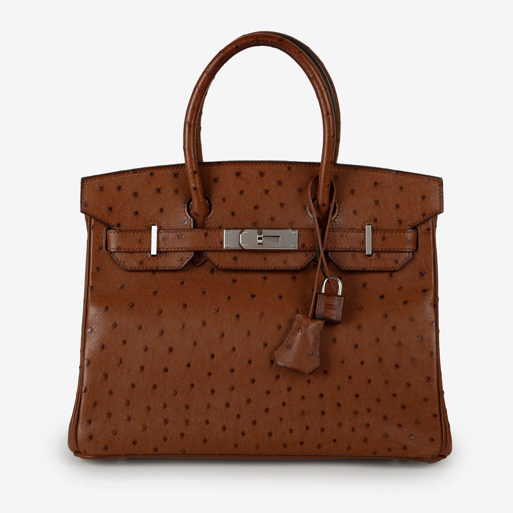Birkin 30, Brown Ostrich Palladium Hardware