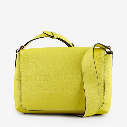 Embossed Messenger Bag, Neon Green