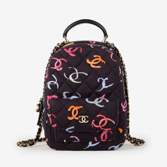 Fabric CC Mini Backpack Navy Blue