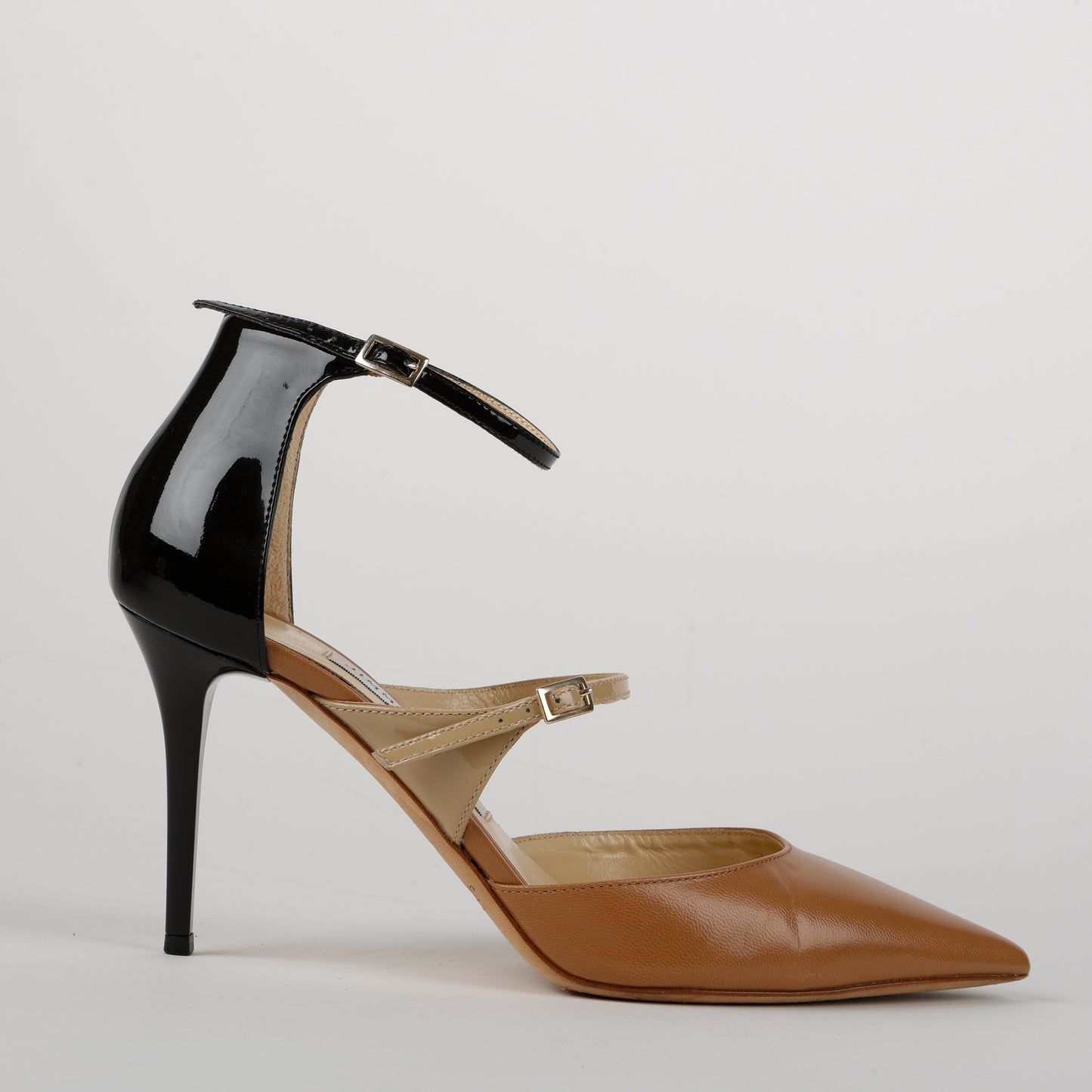Tricolor Pumps, Beige/Black/Tan (37)