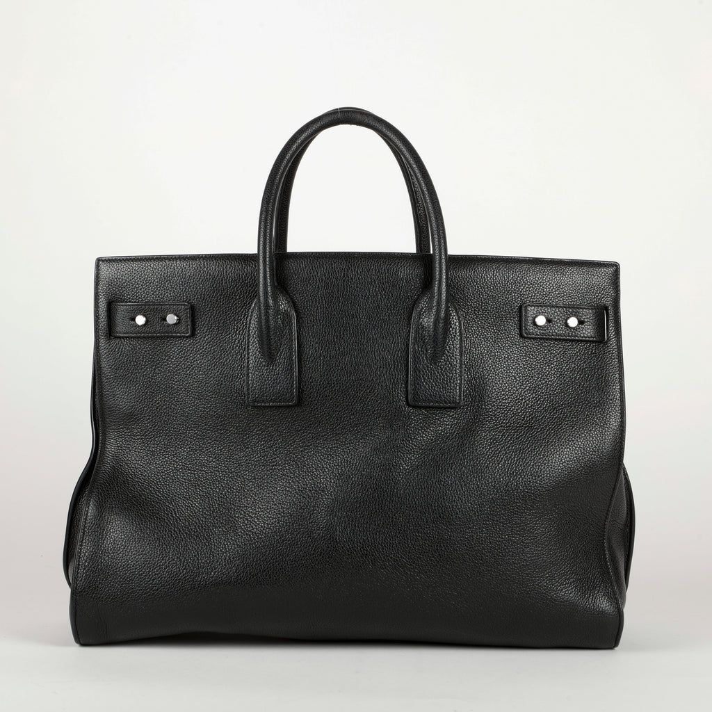 Large Souple Sac de Jour, Black Grained Calfskin
