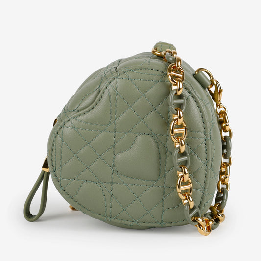 Mini Heart Cannage Bag Sage Green