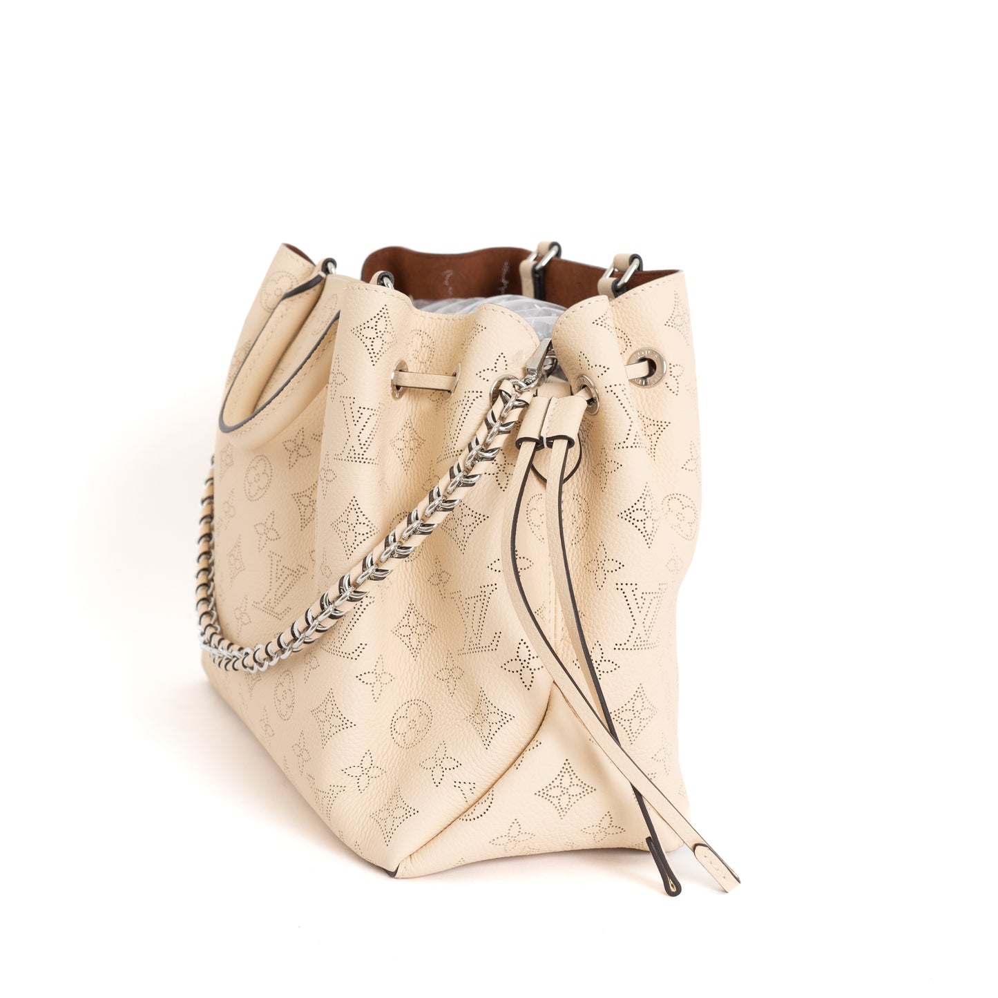 Bella Tote Mahina Leather, Creme Beige 7703