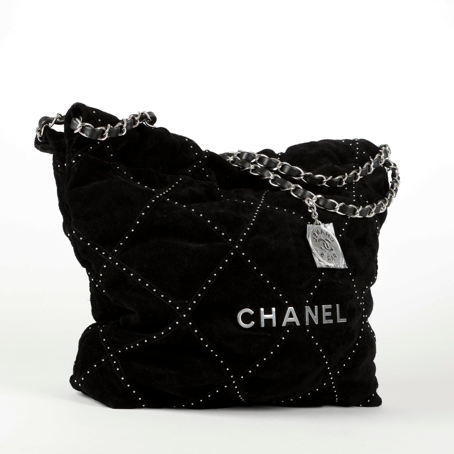 Small Suede 22 Studded, Black Silver