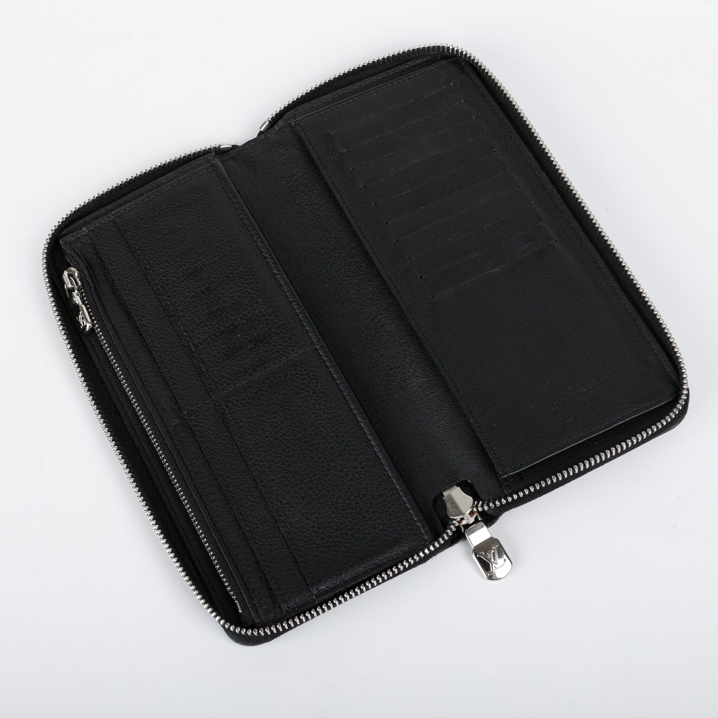 Long Zippy Wallet, Black Leather