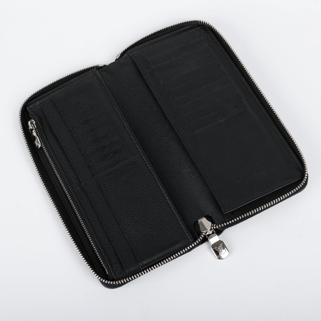 Long Zippy Wallet, Black Leather