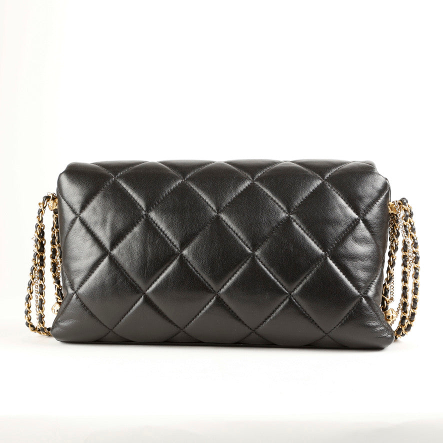Lambskin Quilted Crush On Chains Flap Bag Black