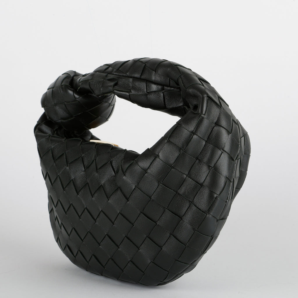 Mini Jodie Nappa Intrecciato Black Lambskin