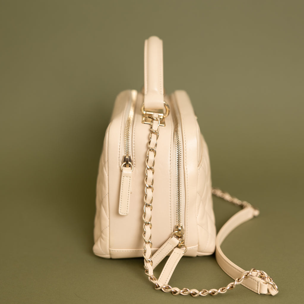 Medium Trendy CC Bowling Bag, Beige 9863