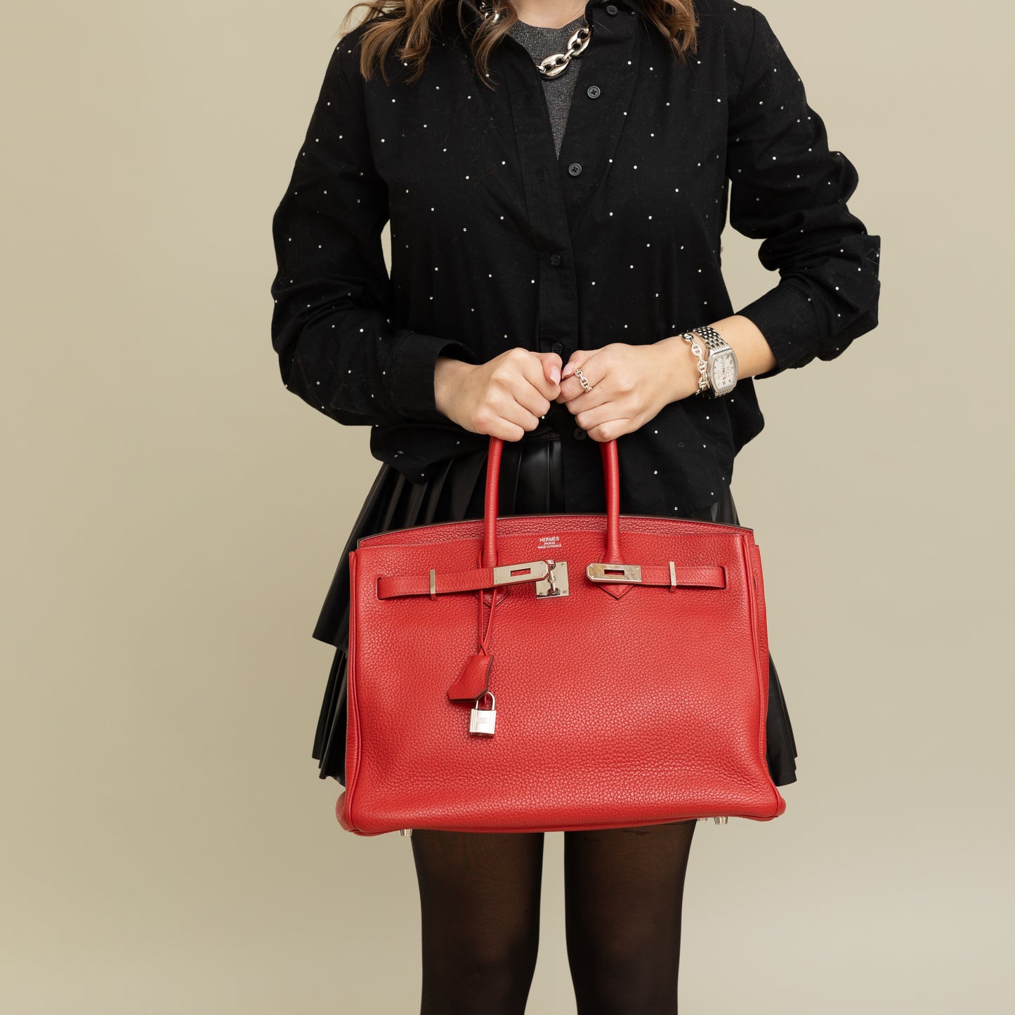 Birkin 35, Rouge Casque Clemence