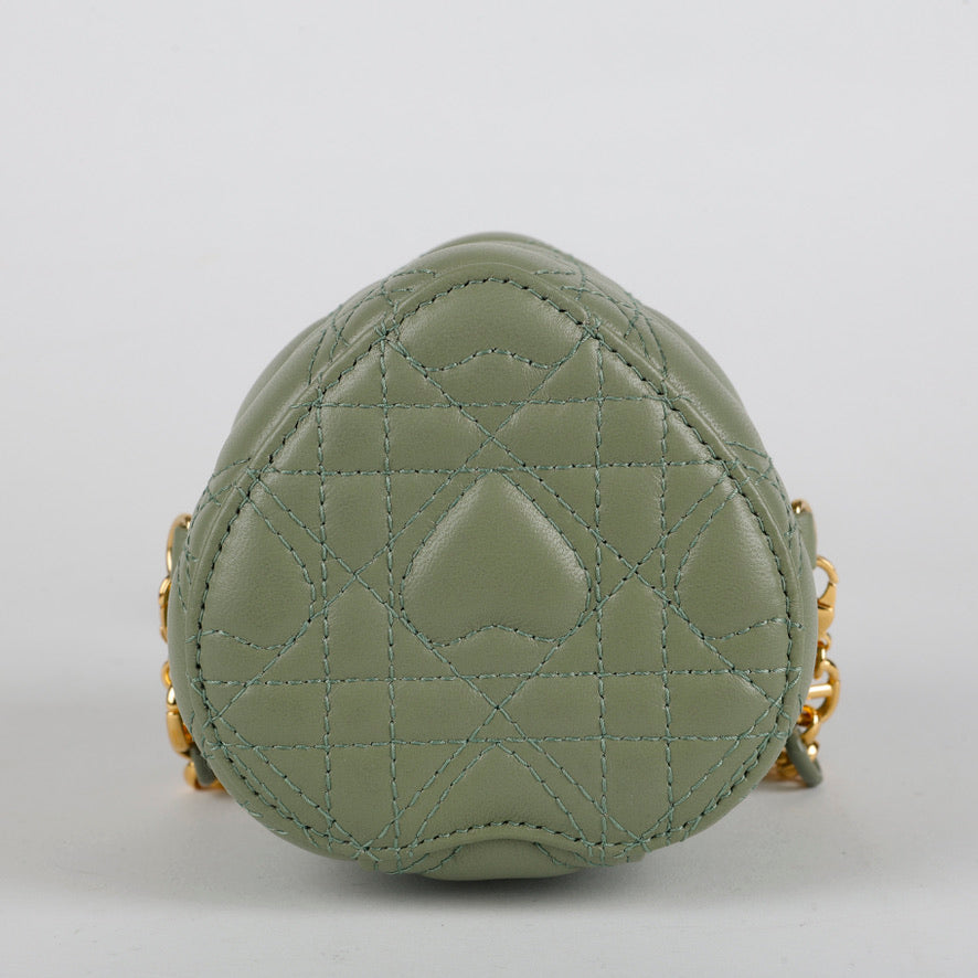 Mini Heart Cannage Bag Sage Green