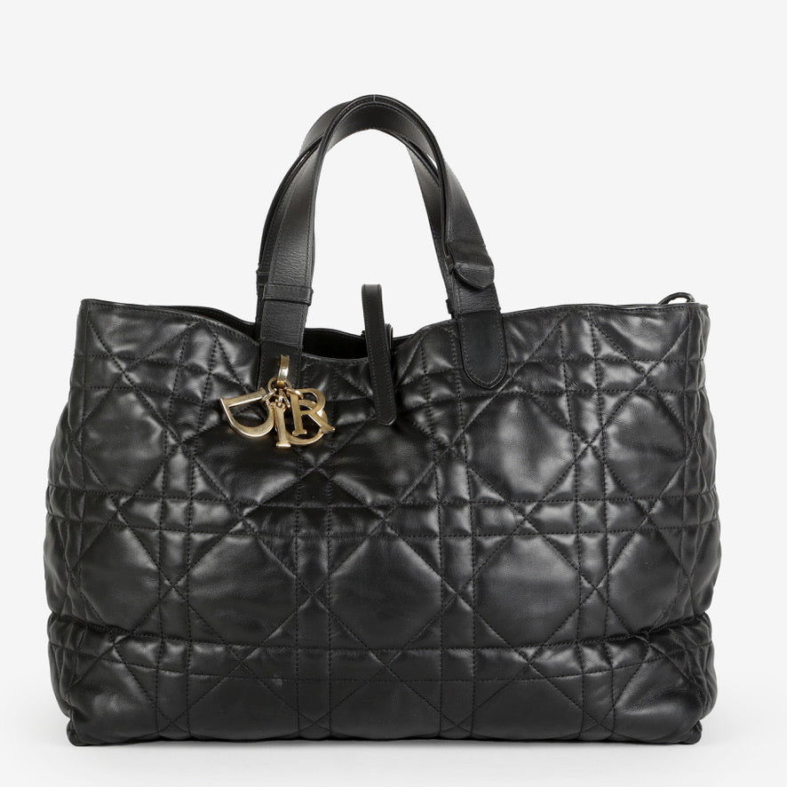 Large Toujours Tote, Black Lambskin
