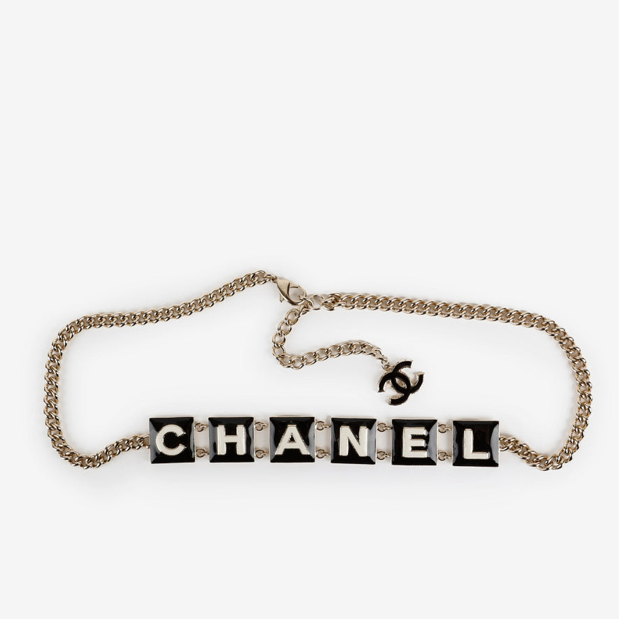 Metal Enamel Chain Logo Belt Size 75