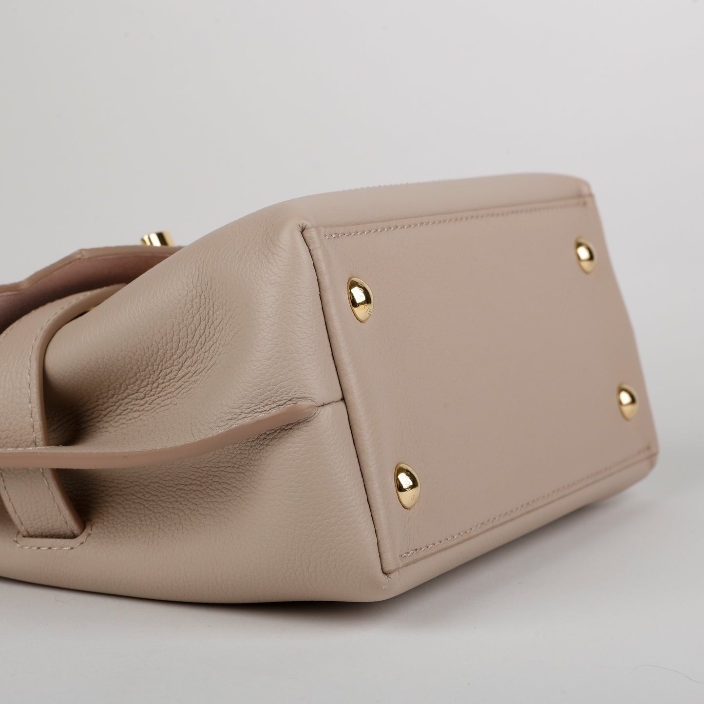 LockMe Ever BB, Greige Grained Calfskin