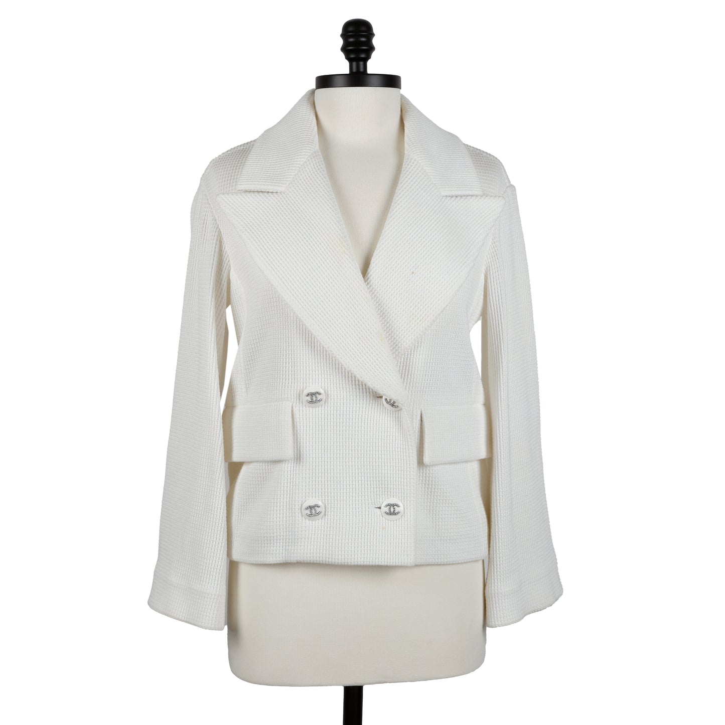 Waffle Cotton White Jacket (21C)