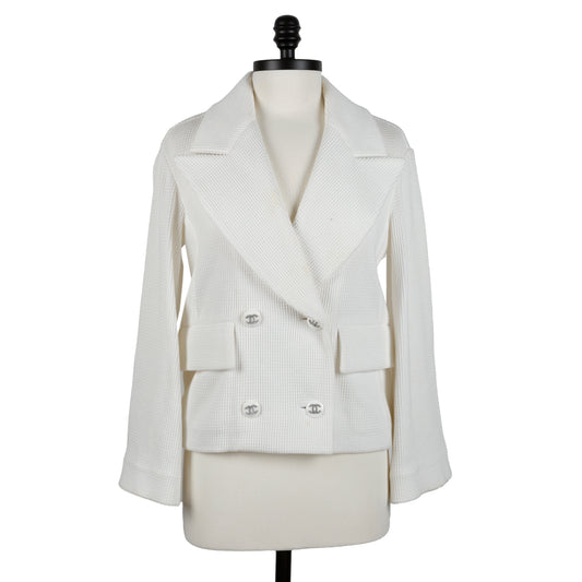 Waffle Cotton White Jacket (21C)