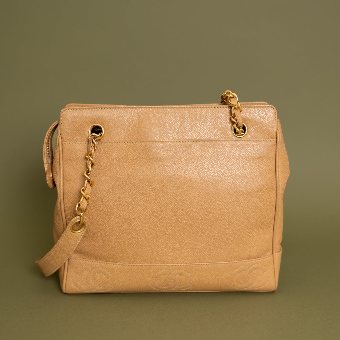 Beige Caviar Triple CC Tote