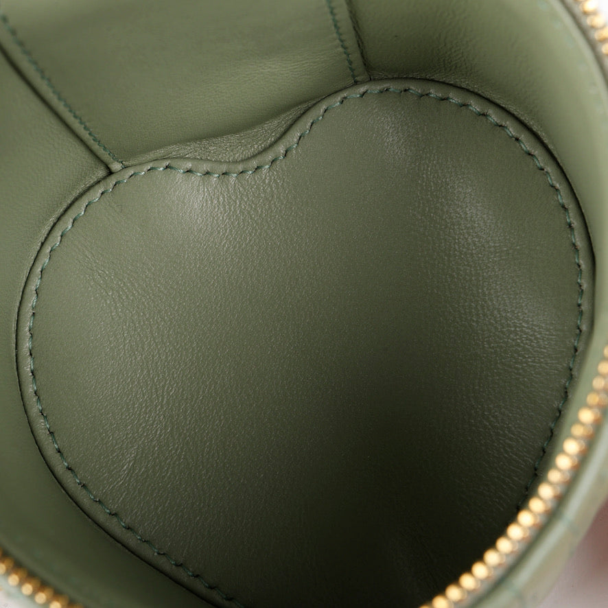 Mini Heart Cannage Bag Sage Green