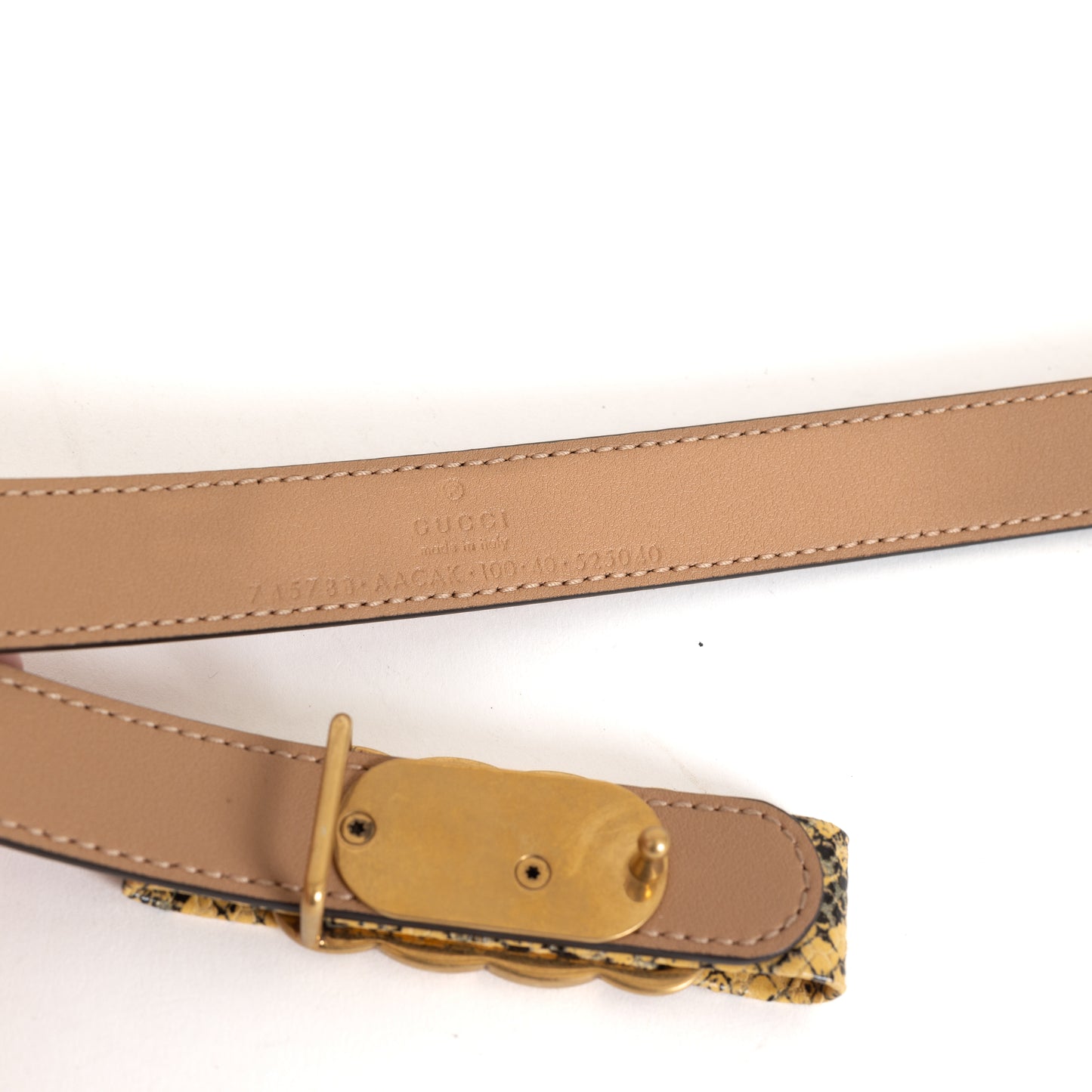 Python Bow Beige Belt, Size 100