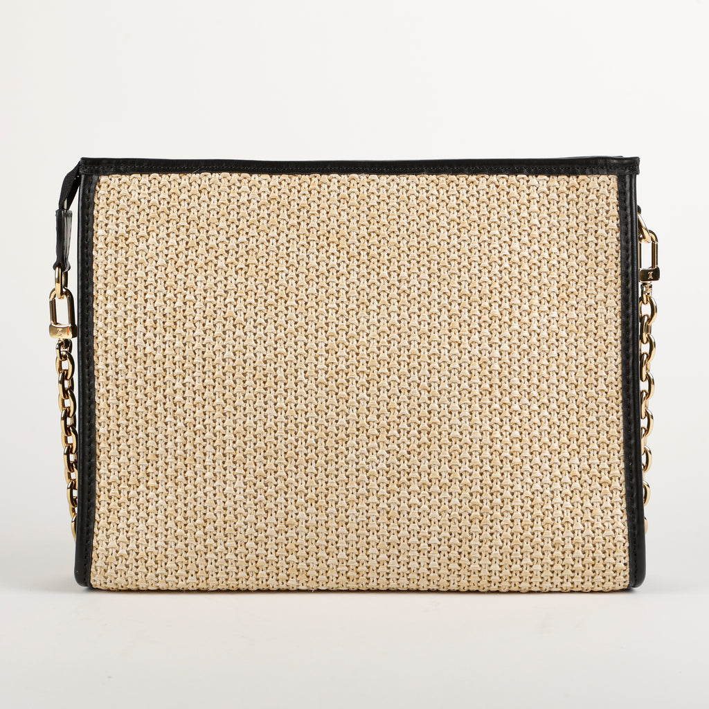 Toiletry On Chain 26, Black Raffia