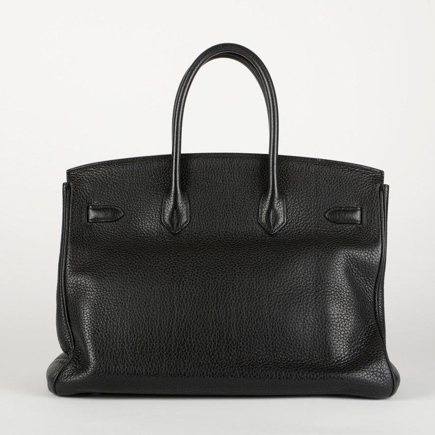 Birkin 35 Black Clemence Palladium Hardware