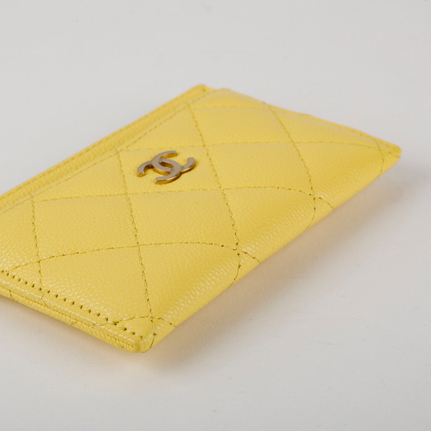 Classic Card Holder, Yellow Caviar