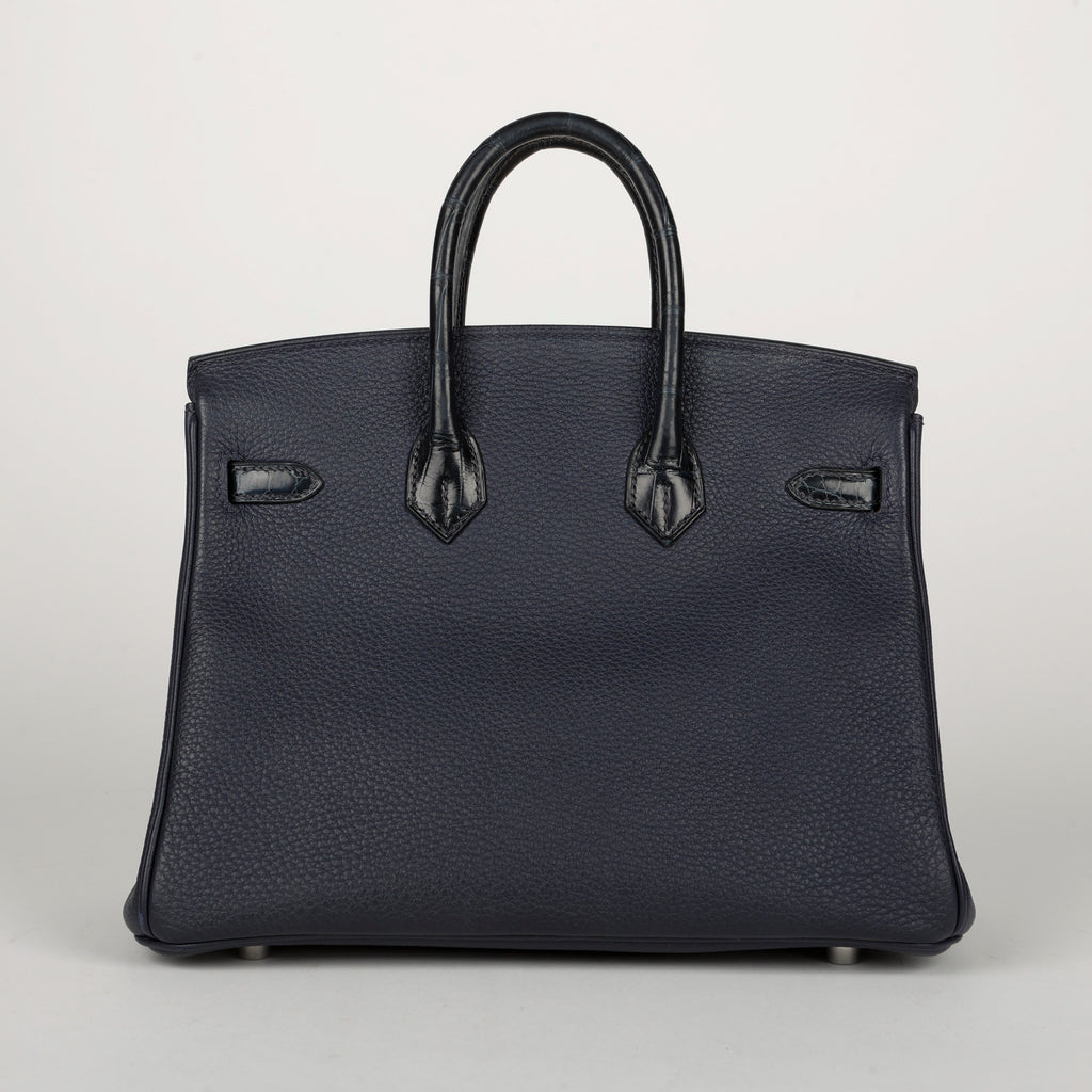 Birkin 25 Bleu Baltique Niloticus Crocodile and Bleu Nuit Togo Touch Palladium Hardware