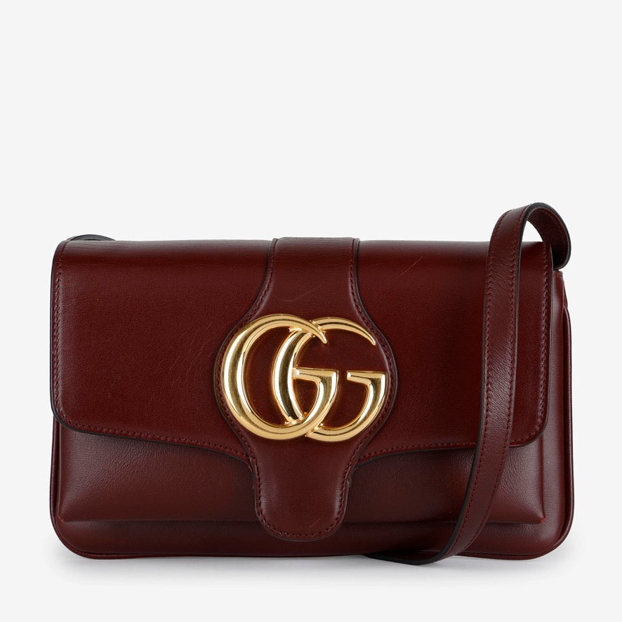 Small Arli Flap Shoulder Bag, Bordeaux