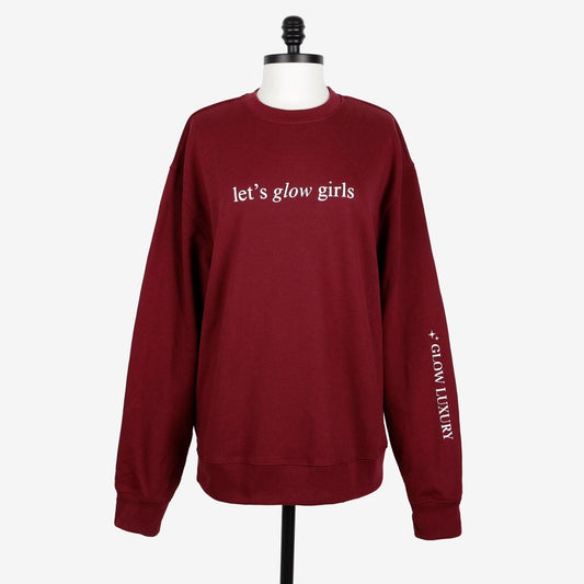 Let's Glow Girls Burgundy Sweatshirt
