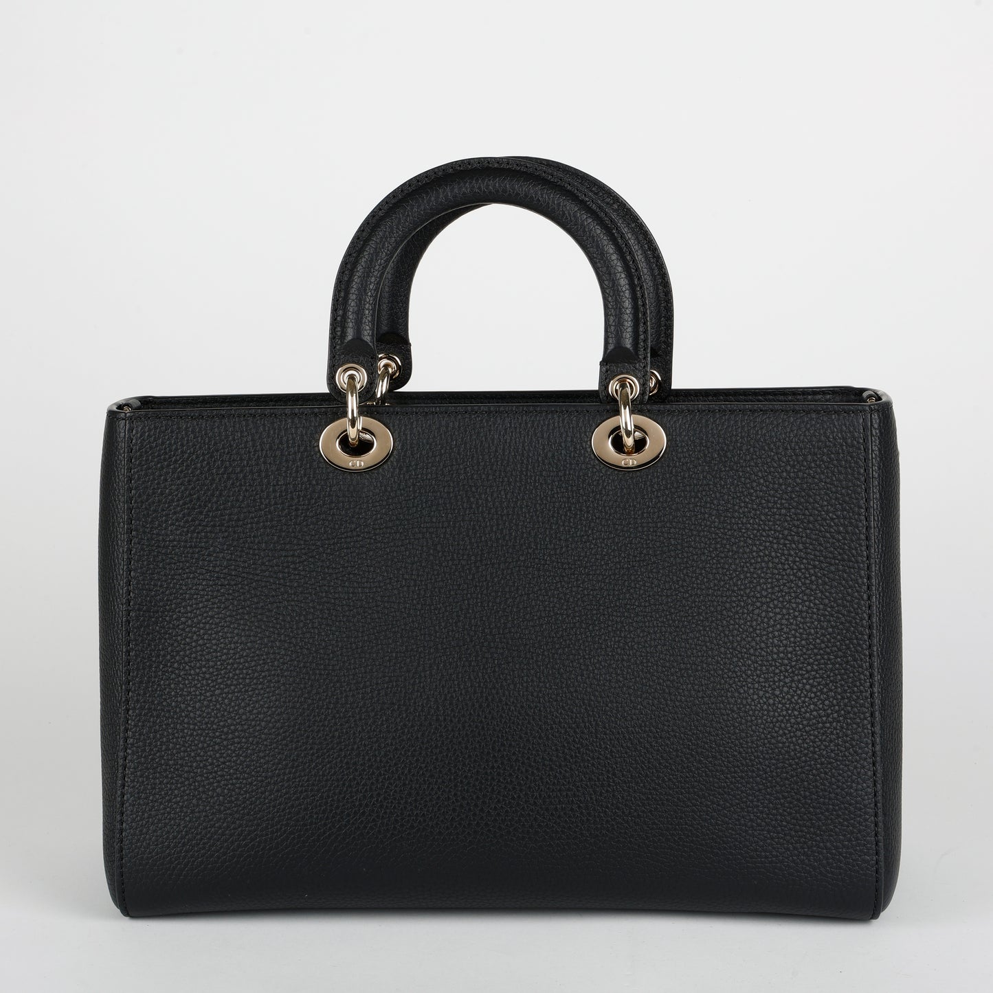 Large D-Sire Black Calfskin