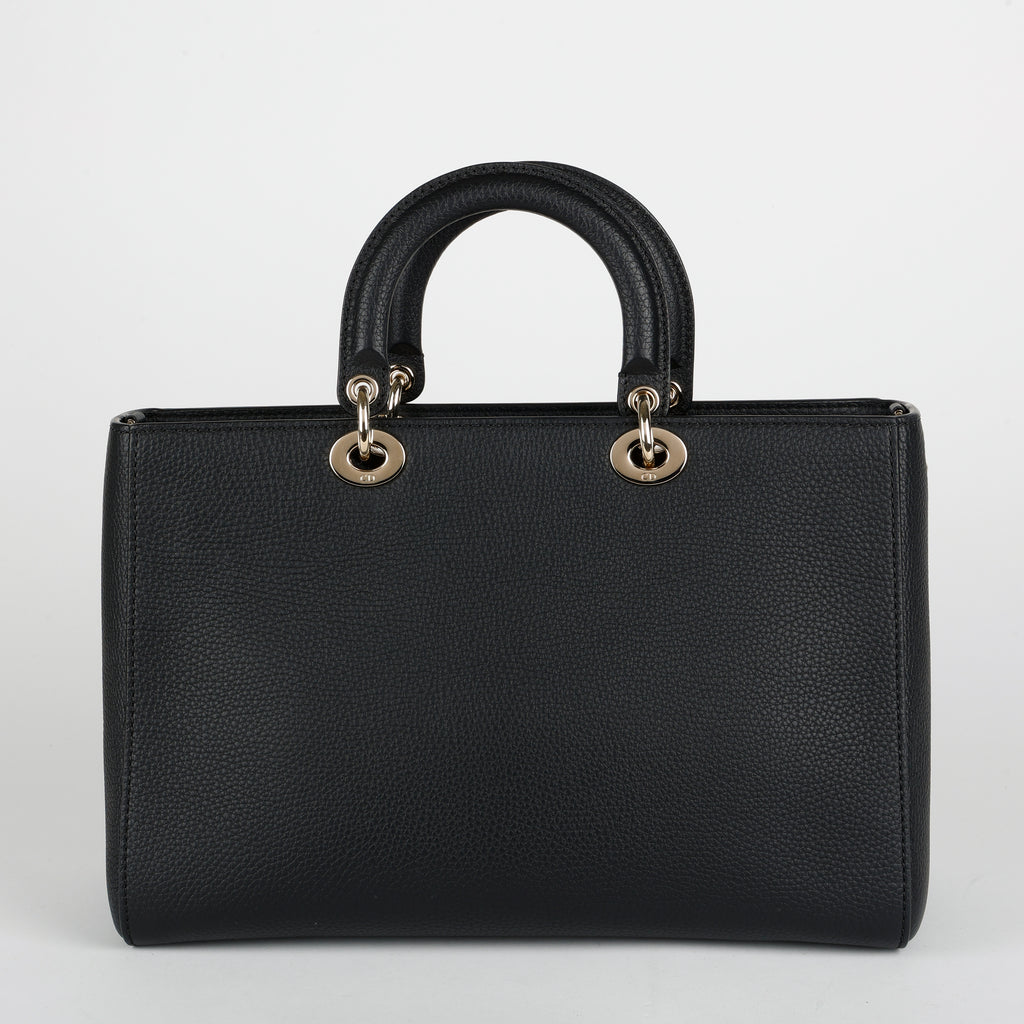 Large D-Sire Black Calfskin