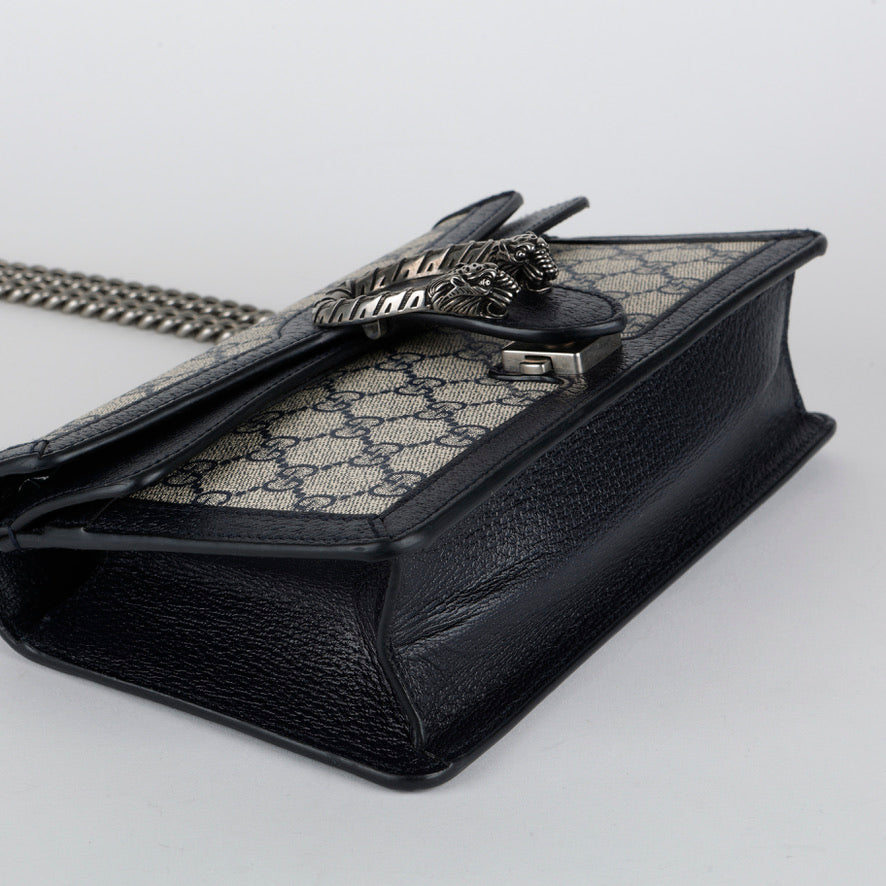 Medium Dionysus Shoulder Bag, Navy Coated Canvas 12031