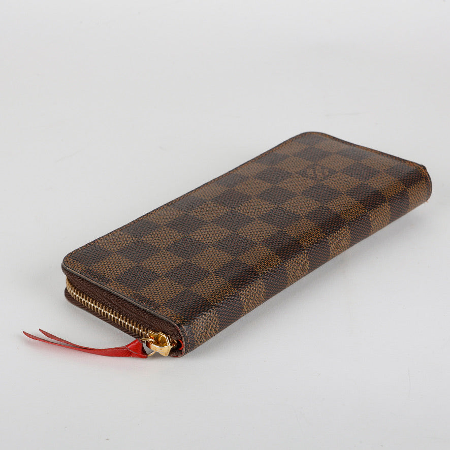 Clemence Wallet, Damier Ebene Red