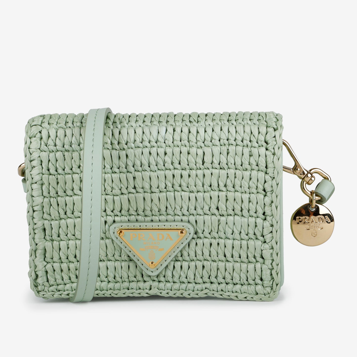 Raffia Mini Bag, Mint Green