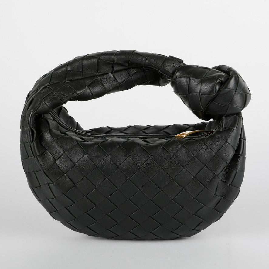 Mini Jodie Nappa Intrecciato Black Lambskin