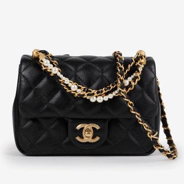 Top Handle Seasonal Mini Flap, Black Pearl