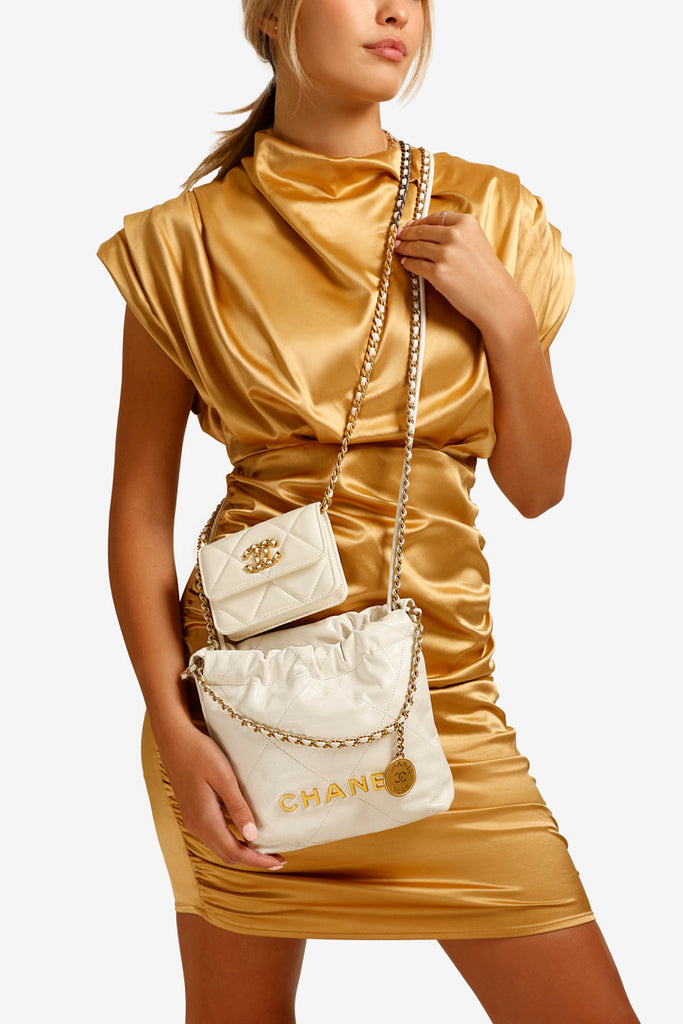 Mini 22, White Lambskin