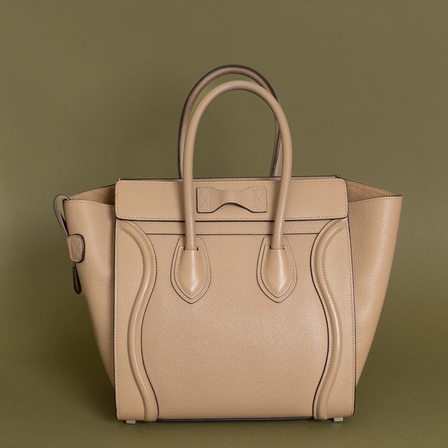 Micro Luggage Tote, Beige