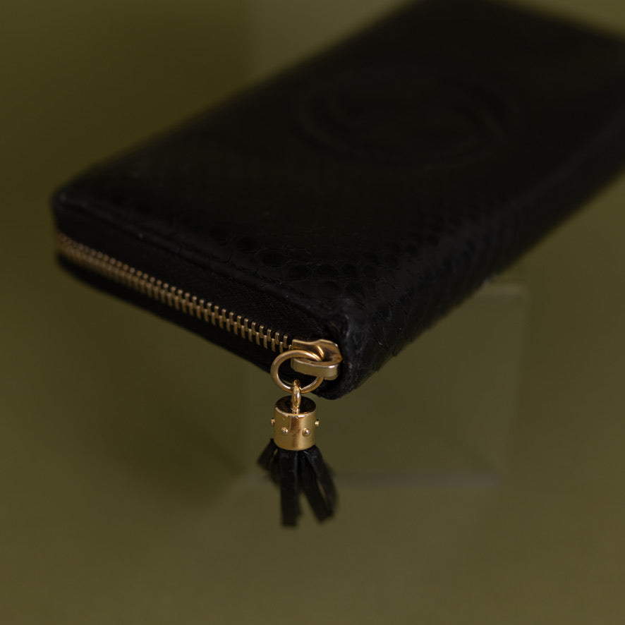 Continental Wallet, Black Python  9161