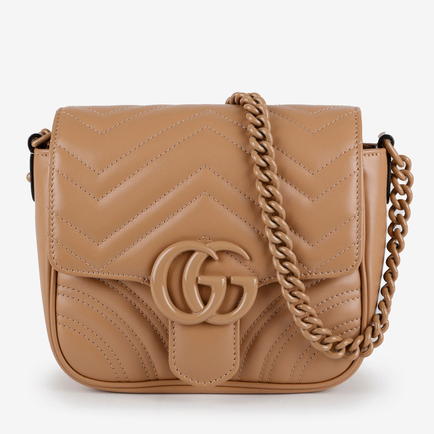 Brown Marmont Shoulder Bag with Chain