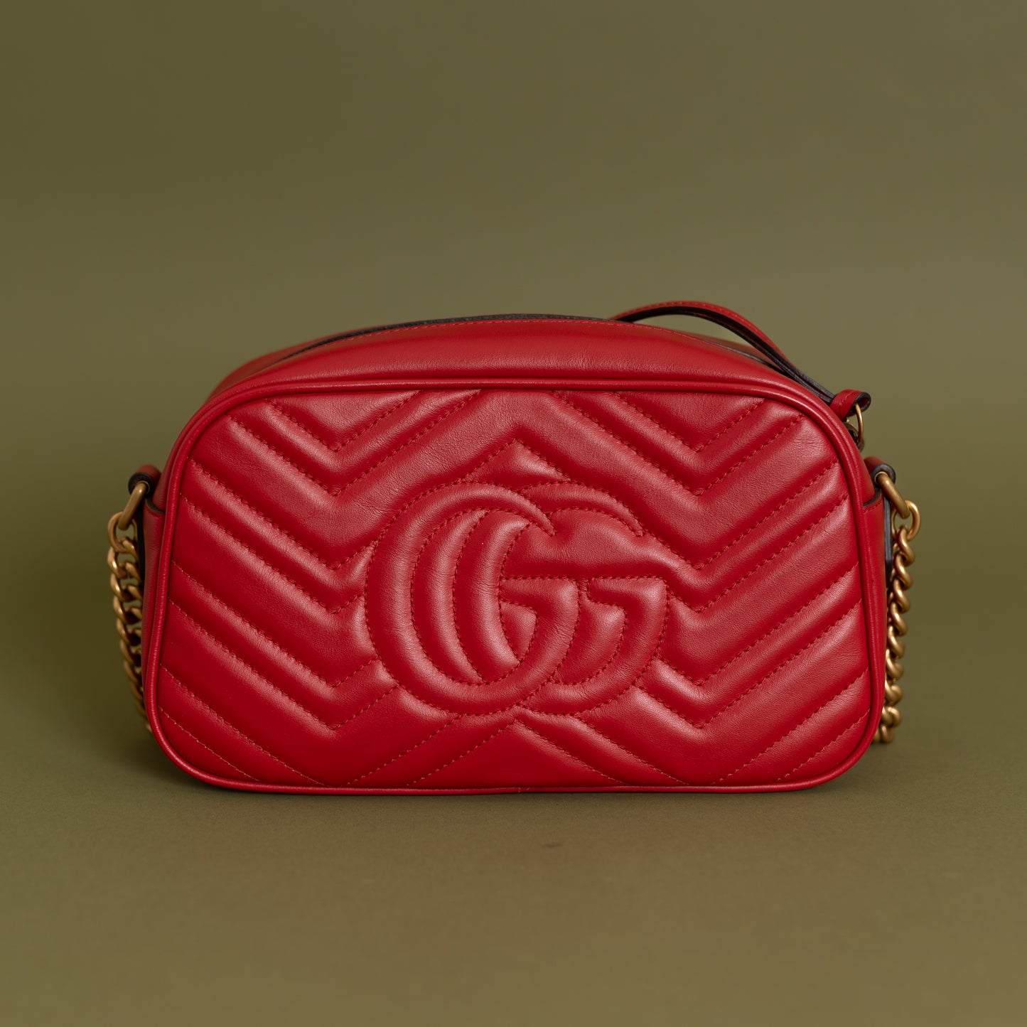 Small GG Marmont Camera Bag, Red GHW 9399