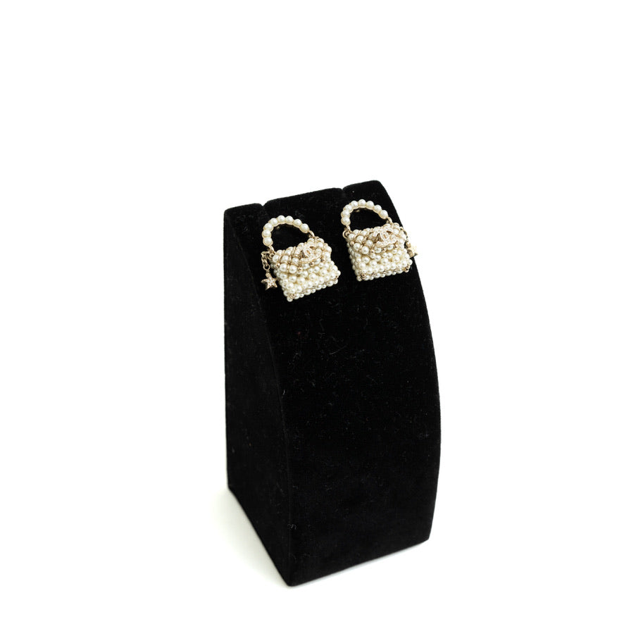 Pearl Handbag CC Earrings, Runway Piece