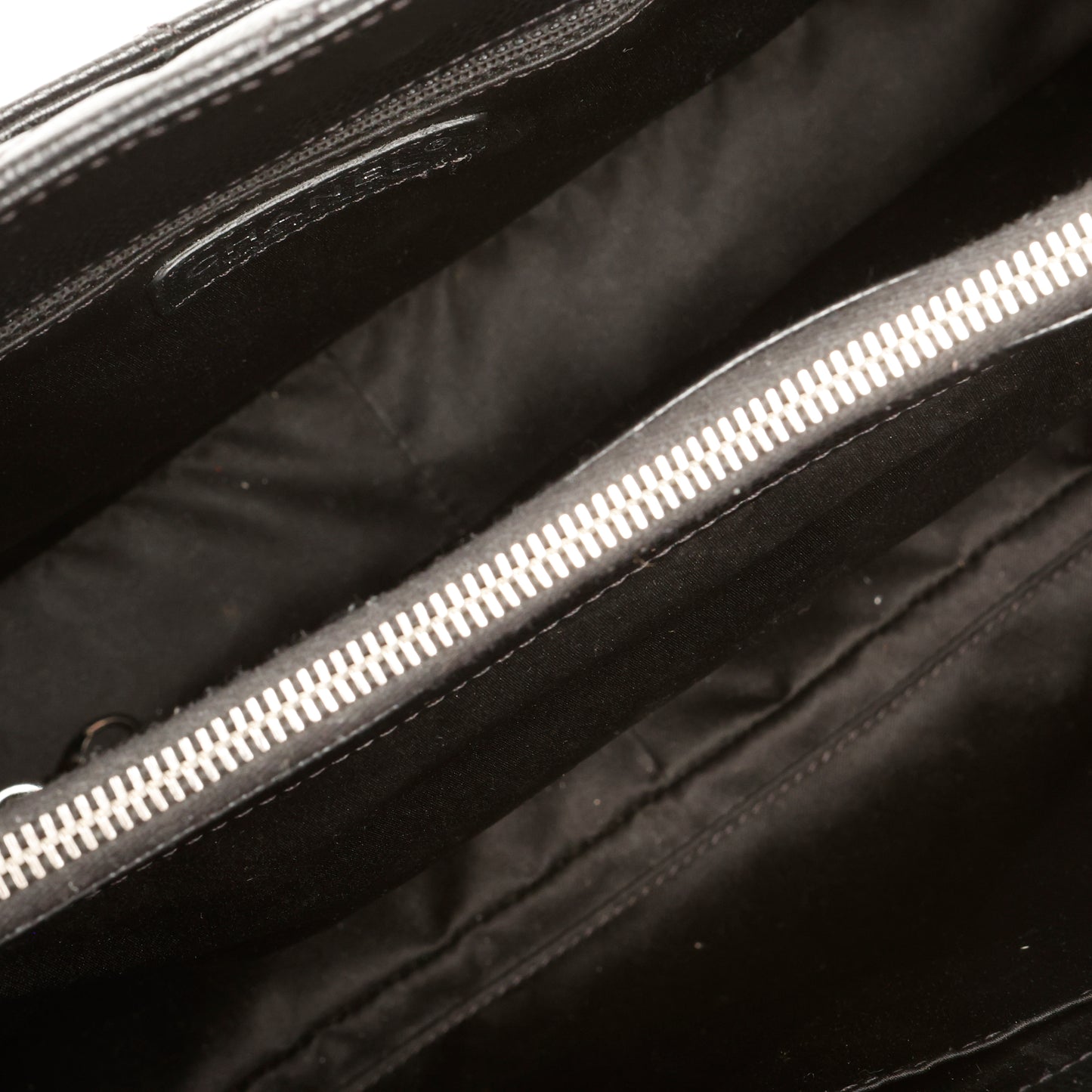 Grand Shopping Tote, Black Caviar Silver Hardware